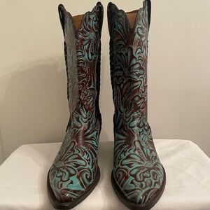 Patricia Nash Turquoise Cowboy Boots Women’s Size 8